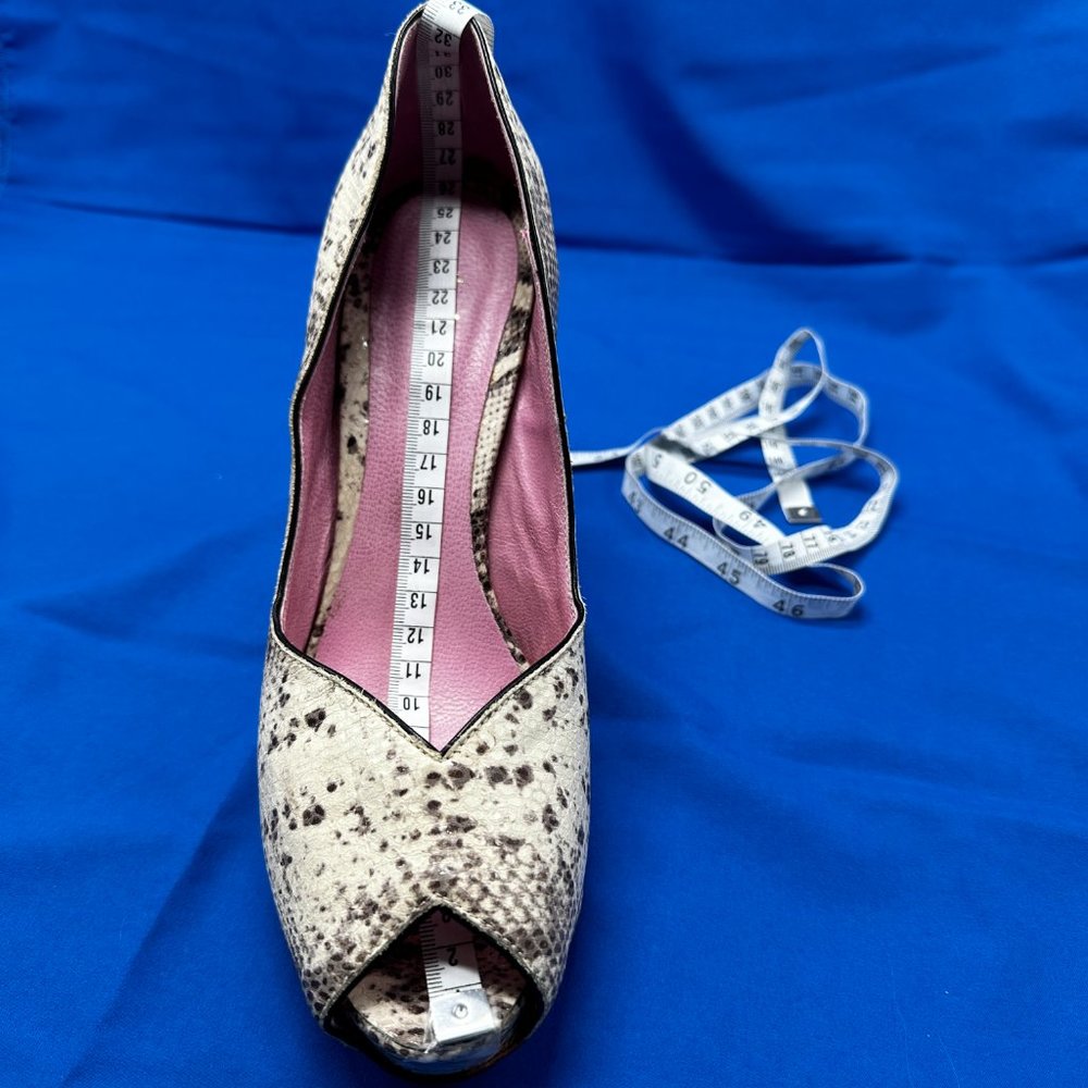 SIBYL VANE Snakeskin Pumps / Python Snake Skin Stiletto Heels Sybil Sz 10 - Picture 14 of 16